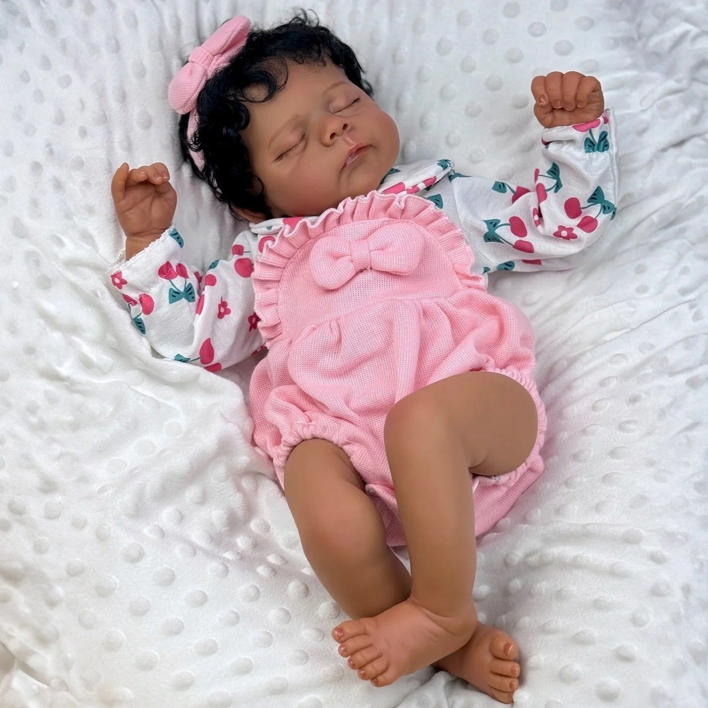 48cm Closed Eyes Soft Body Dark Skin Short Hair Reborn Doll Eric