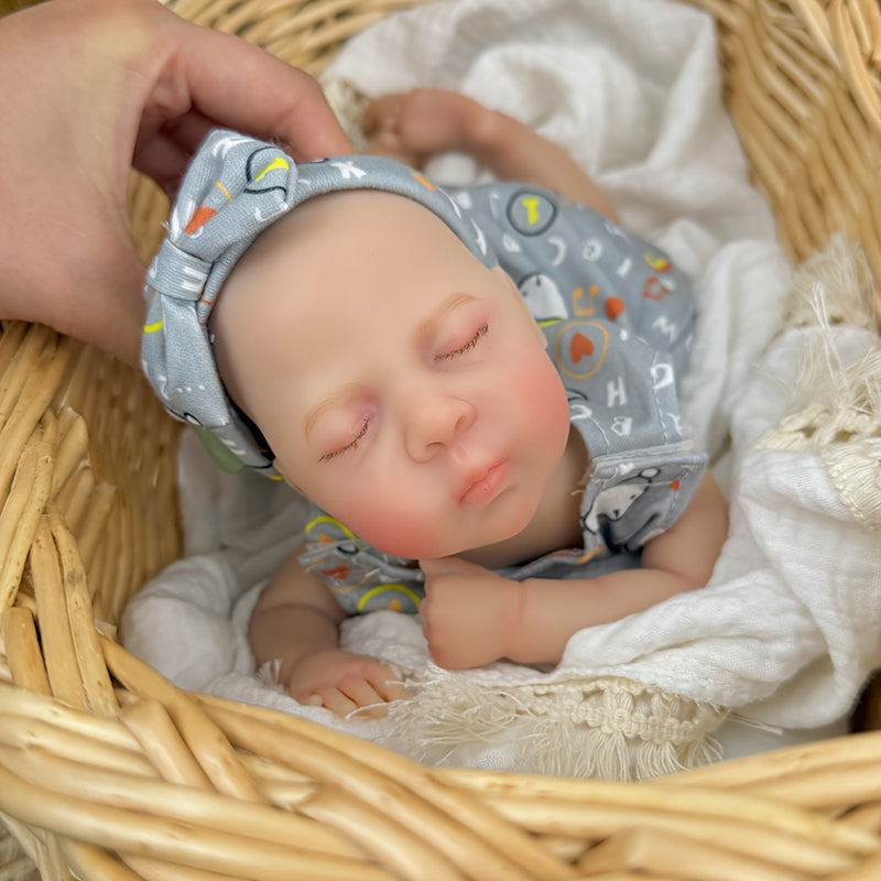 30cm Lifelike Silicone Reborn Baby Girl Luna in Gray Dress