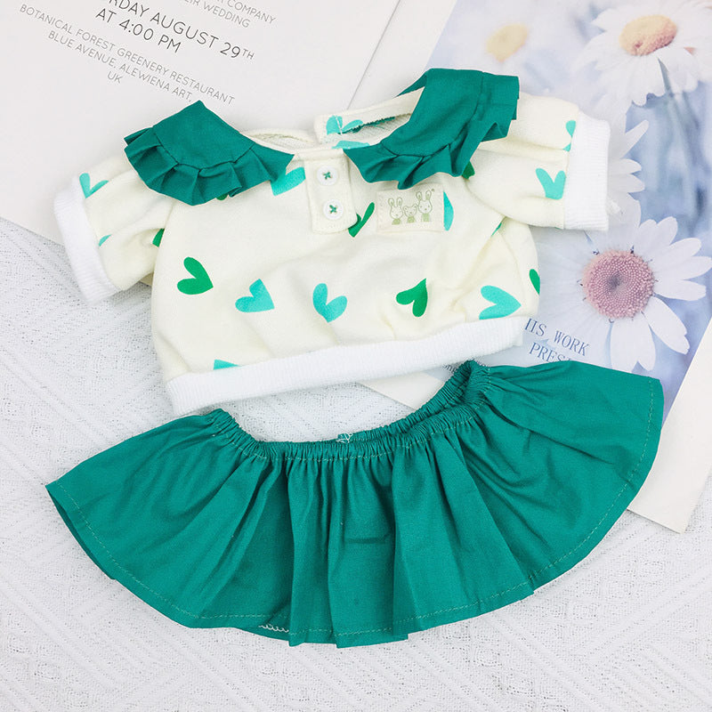 Ensemble 2 pièces pull et jupe en forme de cœur pour poupées Reborn de 30 cm