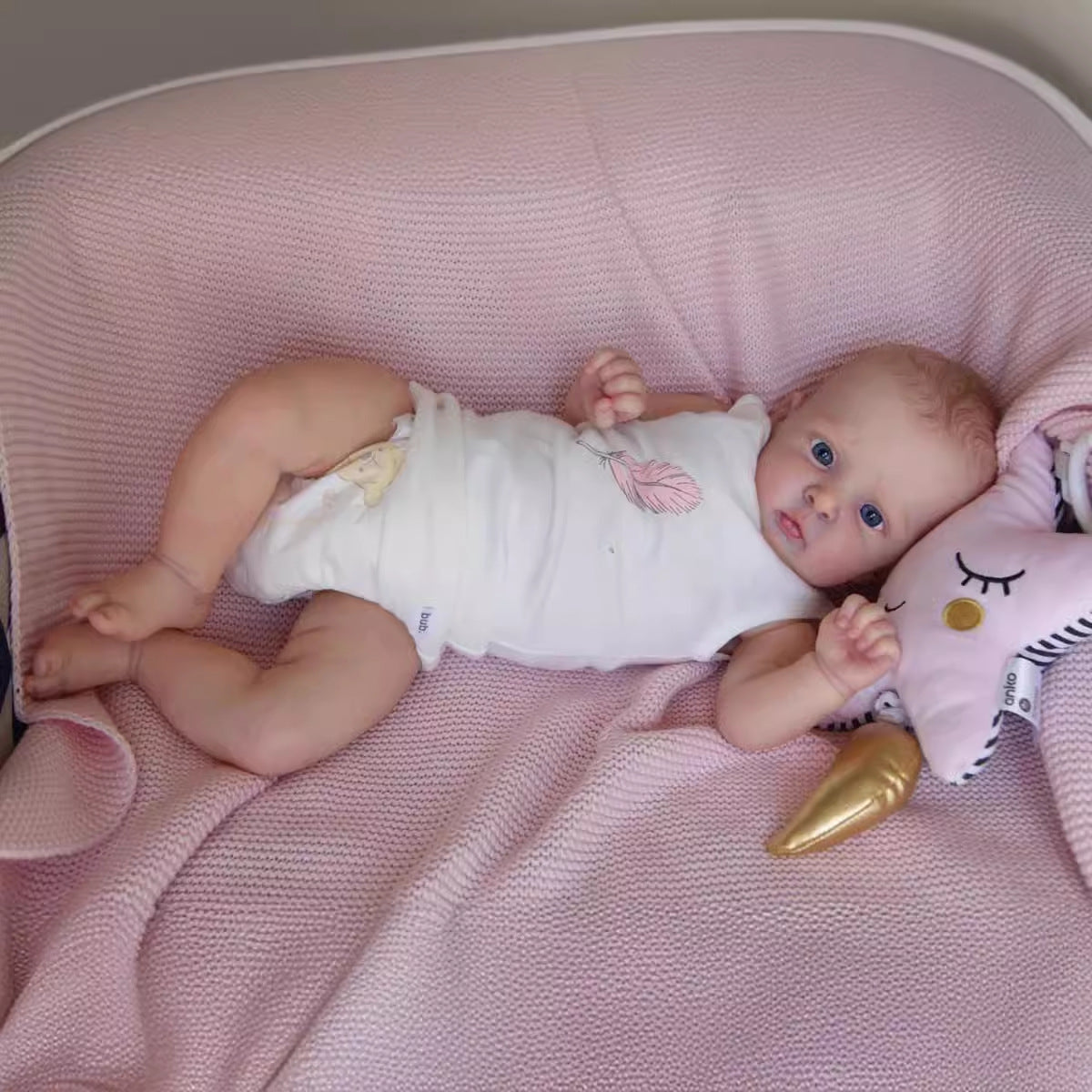 Poupées Reborn aux yeux ouverts de 19 pouces sans cheveux-Jocy