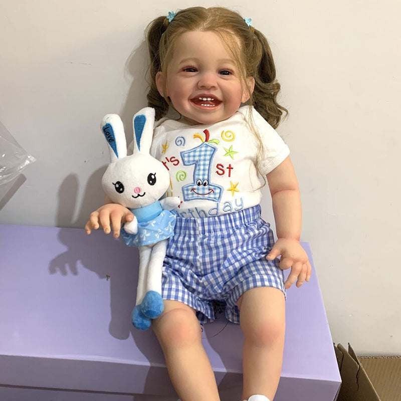 Kit de poupée Reborn Mila non peinte de 23 pouces yeux ouverts et sourire