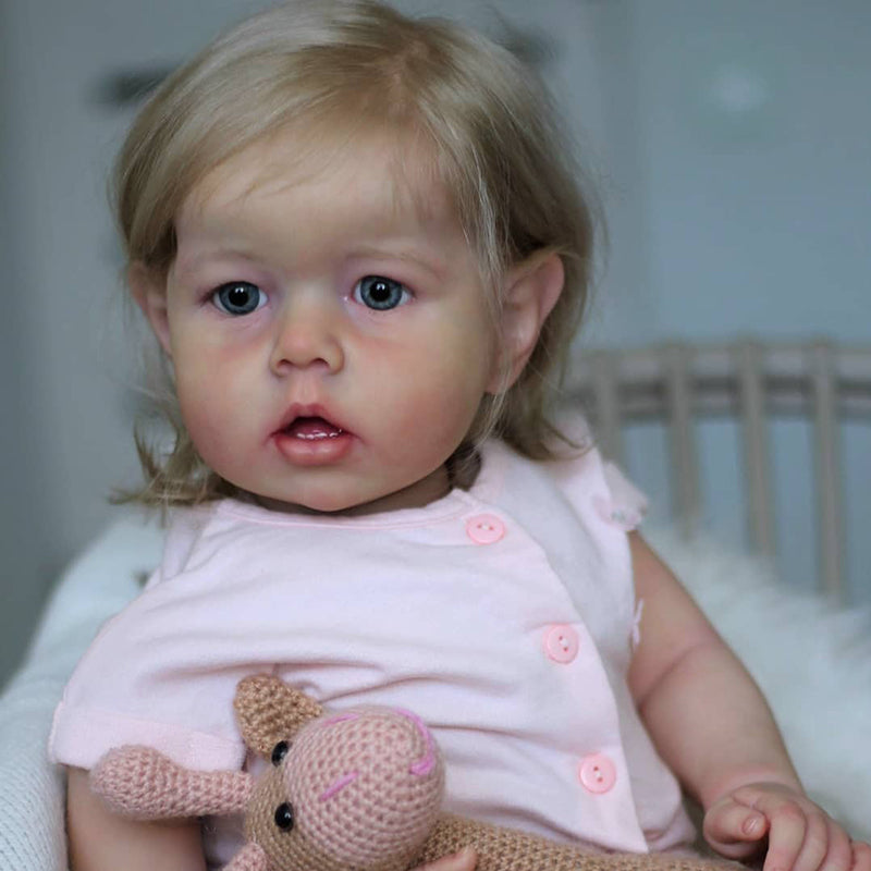 20 Pouces Douce Diana Cheveux Courts Yeux Ouverts Bébé Reborn Fille-Liam Série