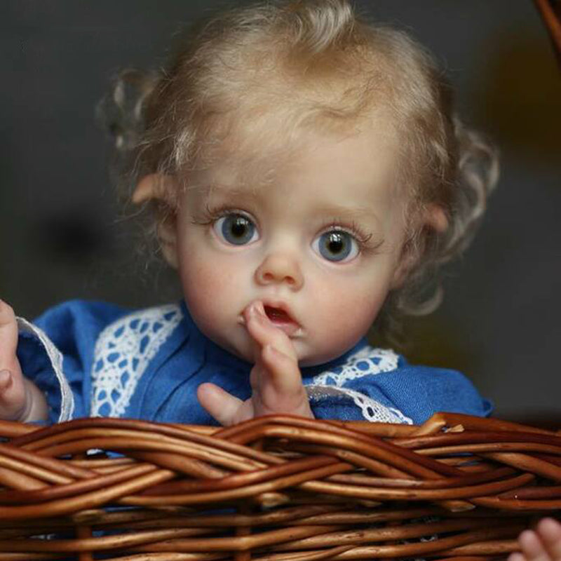 12 Pouces Elsa Cheveux Blonds Courts Yeux Ouverts Bébé Reborn Fille-Flo Fairy Série