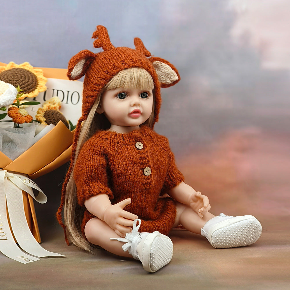 Poupée Reborn aux cheveux longs et aux yeux ouverts de 22 pouces pour filles - Betty