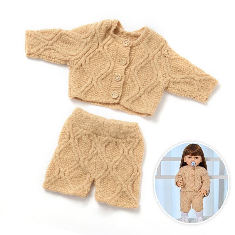 Knitted Top & Pants Two-Piece Set for 22 Inches/55cm Reborn Dolls
