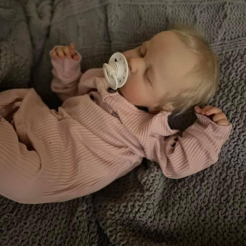Poupée Reborn de 20 Pouces Avec les Yeux Fermés et les Cheveux Blonds