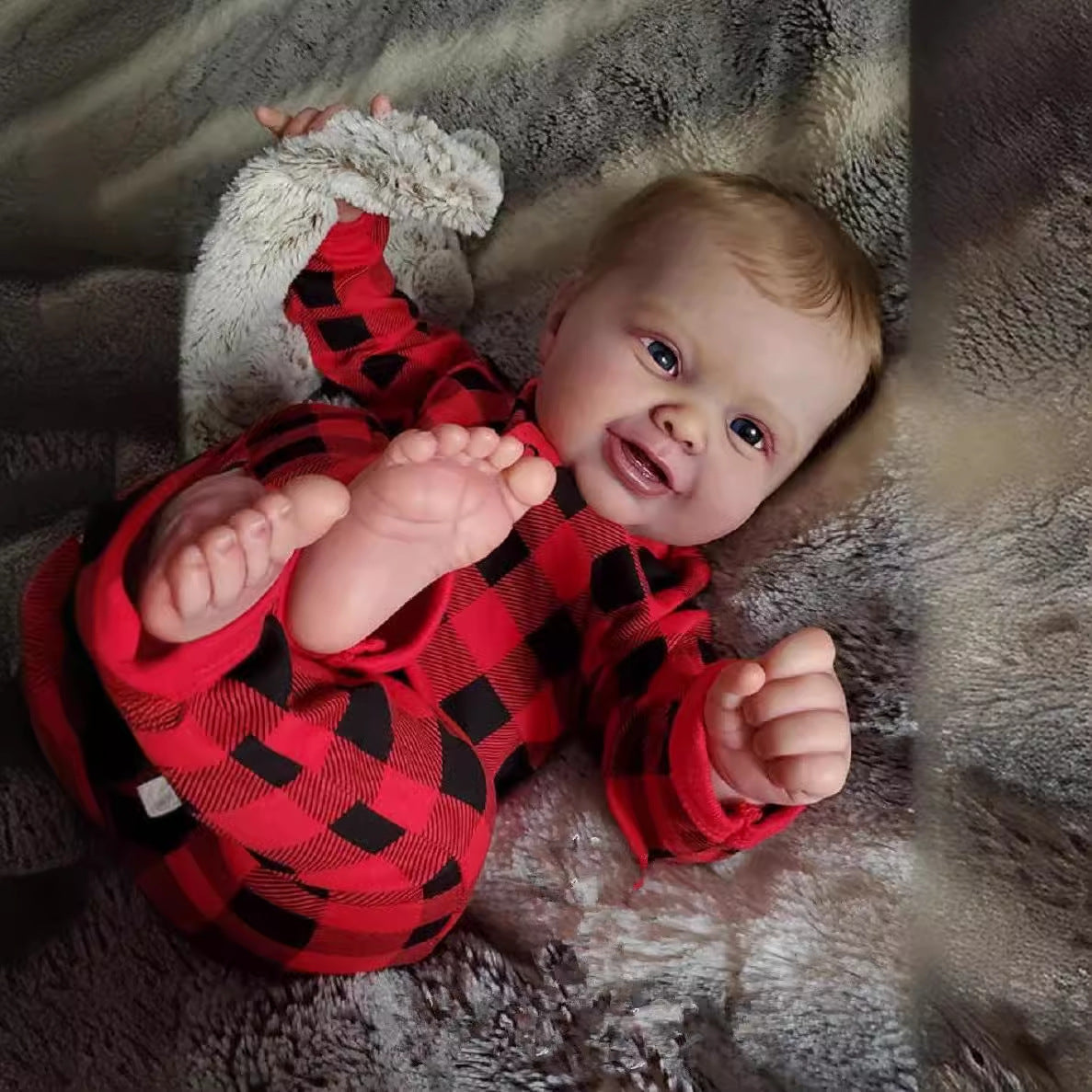 Poupées Reborn aux yeux ouverts de 24 pouces avec combinaison de Noël-kodi