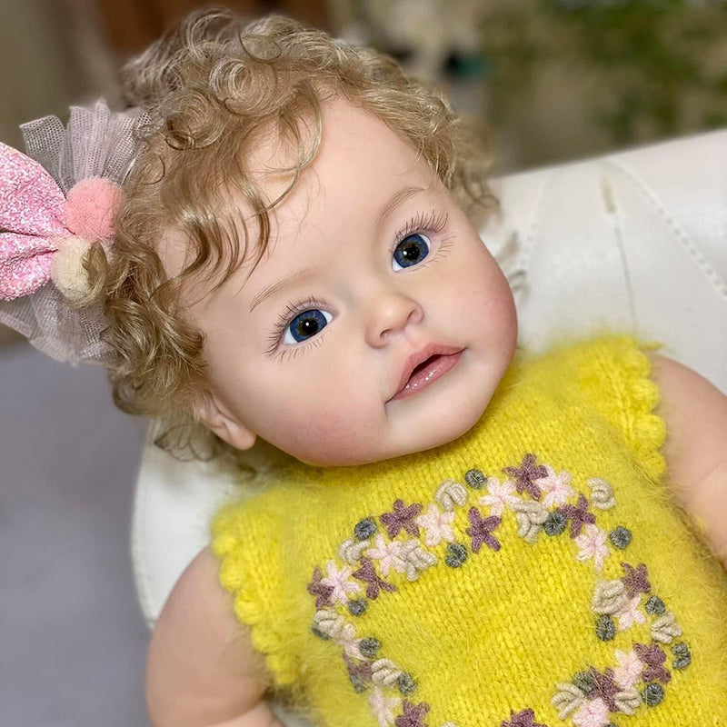 Poupée Reborn Julia de 24 pouces avec les yeux ouverts et les cheveux blonds - Suesue