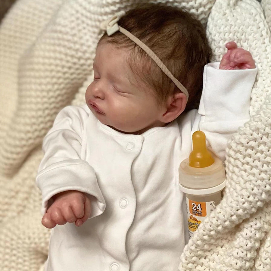 Poupée Reborn Delia aux yeux fermés de 20 pouces pour filles - Rosalie