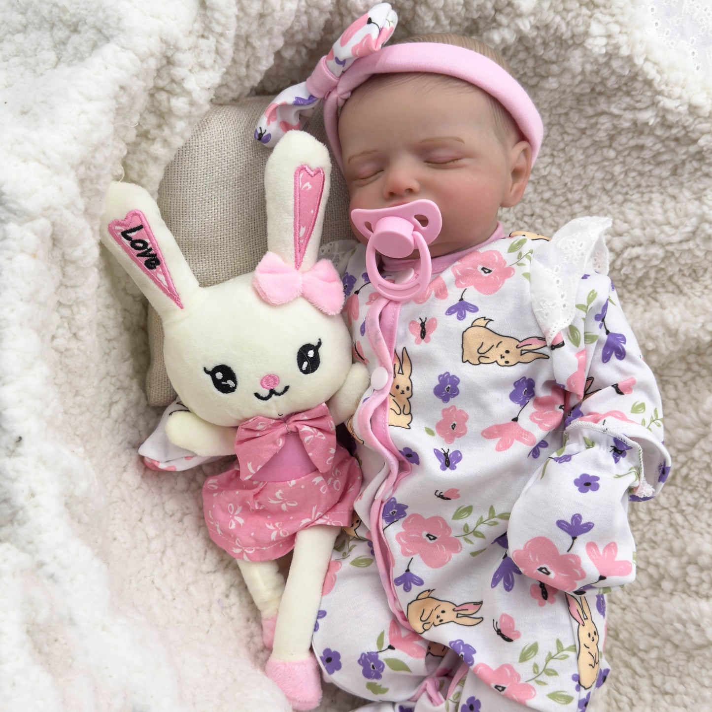 20 Inches Realistic Closed Eyes Rosalie Reborn Doll Girl