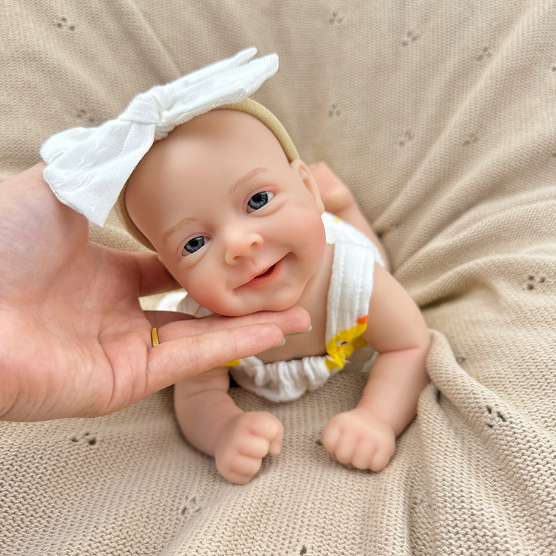 30cm Soft Full Silicone Open Eyes Smile Sebastian Reborn Baby Girl