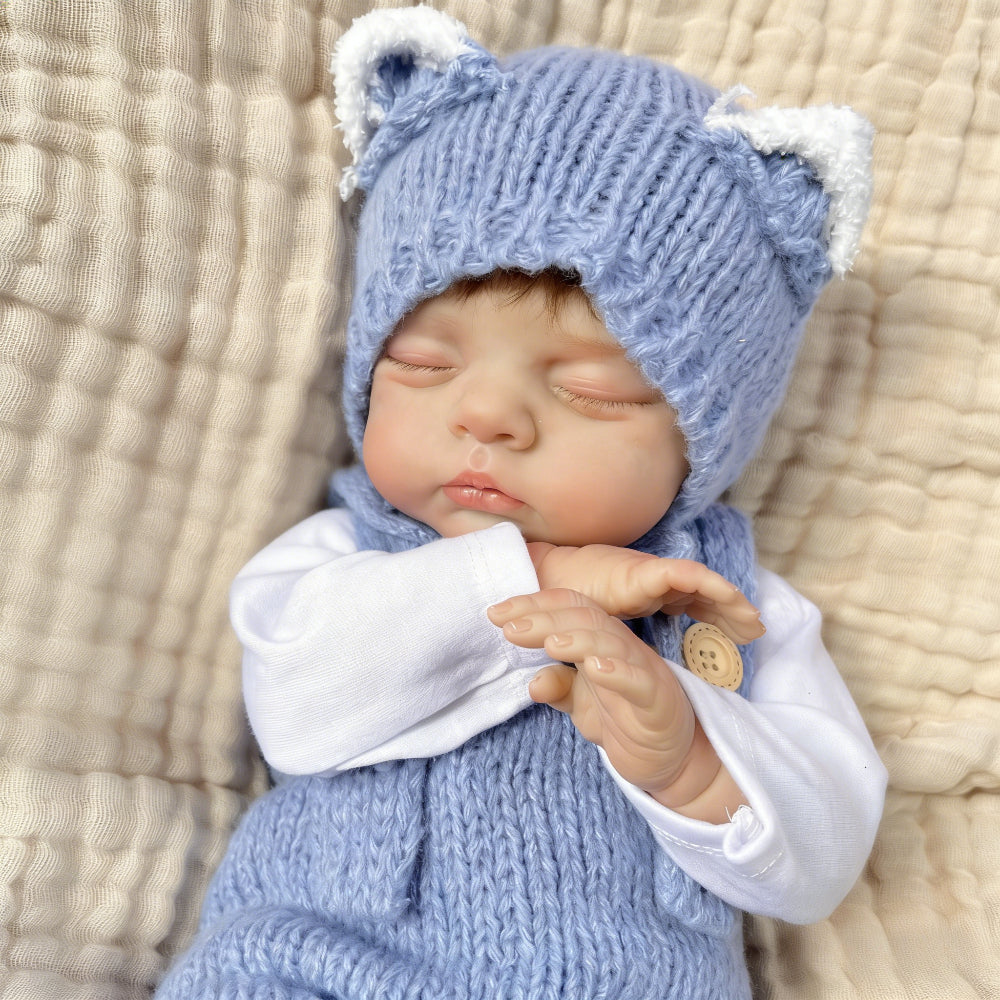 19 inches 3D-Paint Sleeping Reborn Doll Irys in Blue Clothes