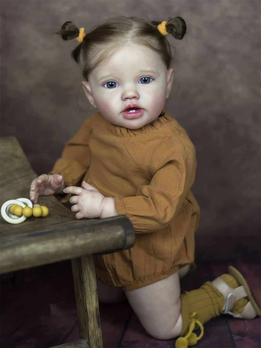 Sharon 24 pouces 60 cm yeux ouverts racine cheveux renaître enfant en bas âge-Lottie