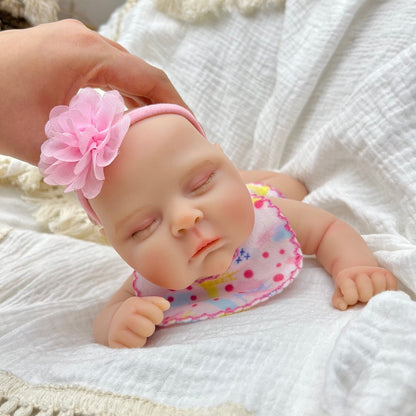 30cm Full Silicone Stretchable Asleep Reborn Doll Girl Peaches