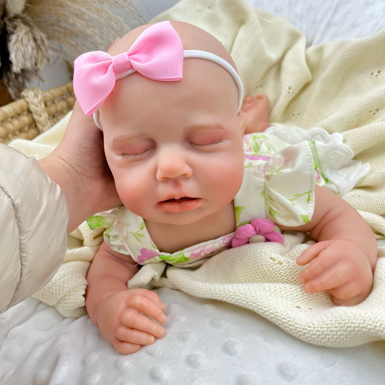 45cm Full Silicone Stretchable Loulou Reborn Girl in Floral Dress