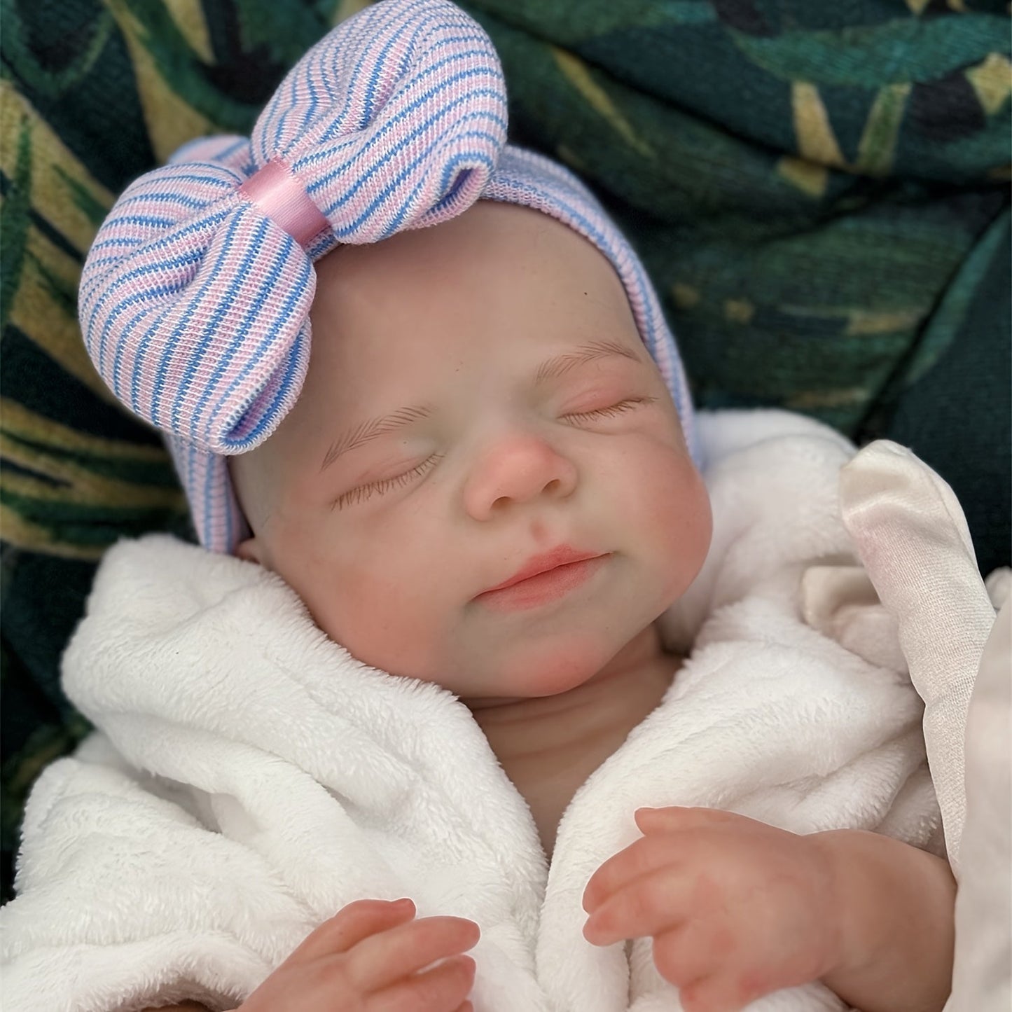 18 Inches Realistic Full Silicone Pascale Reborn Doll Girl in White Bathrobe