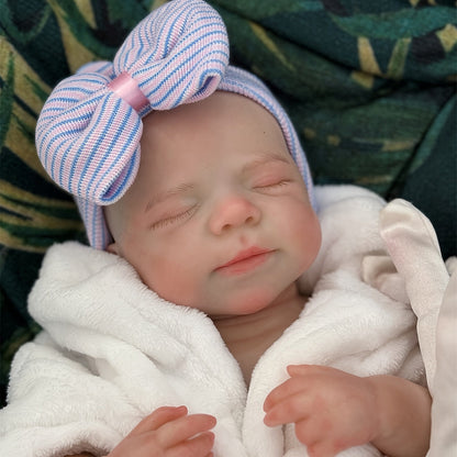 18 Inches Realistic Full Silicone Pascale Reborn Doll Girl in White Bathrobe