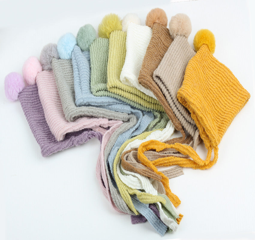 Chapeau Boule en Fourrure de Lapin Multicolore