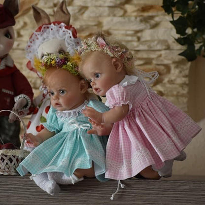 12 Pouces Douce Sandy Cheveux Blonds Courts Yeux Ouverts Bébé Reborn Fille-Flo Fairy Série