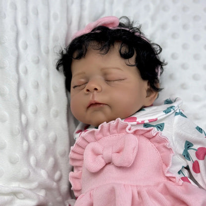 48cm Closed Eyes Soft Body Dark Skin Short Hair Reborn Doll Eric