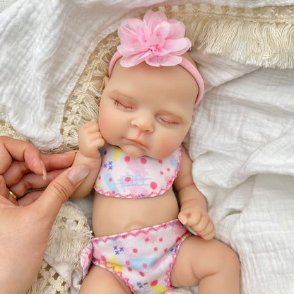 30cm Full Silicone Stretchable Asleep Reborn Doll Girl Peaches