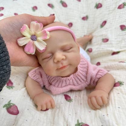 30cm Full Silicone Pascale Reborn Doll Girl in Pink Sweater