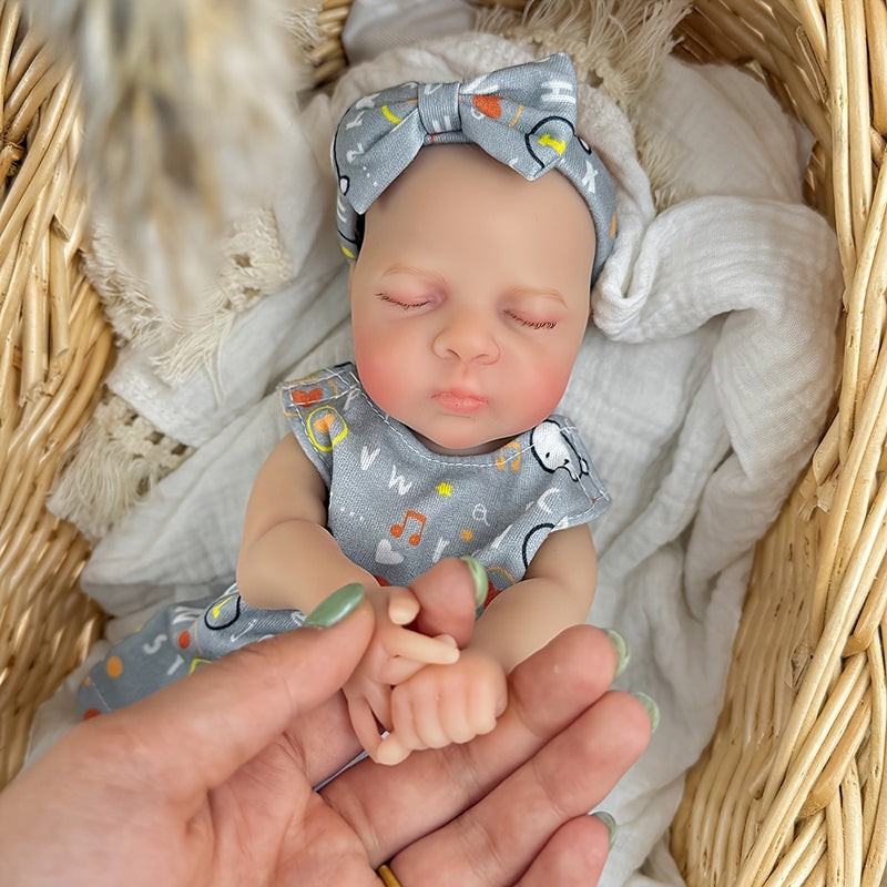 30cm Lifelike Silicone Reborn Baby Girl Luna in Gray Dress