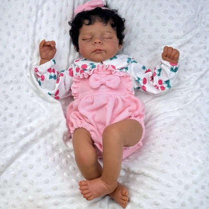 48cm Closed Eyes Soft Body Dark Skin Short Hair Reborn Doll Eric