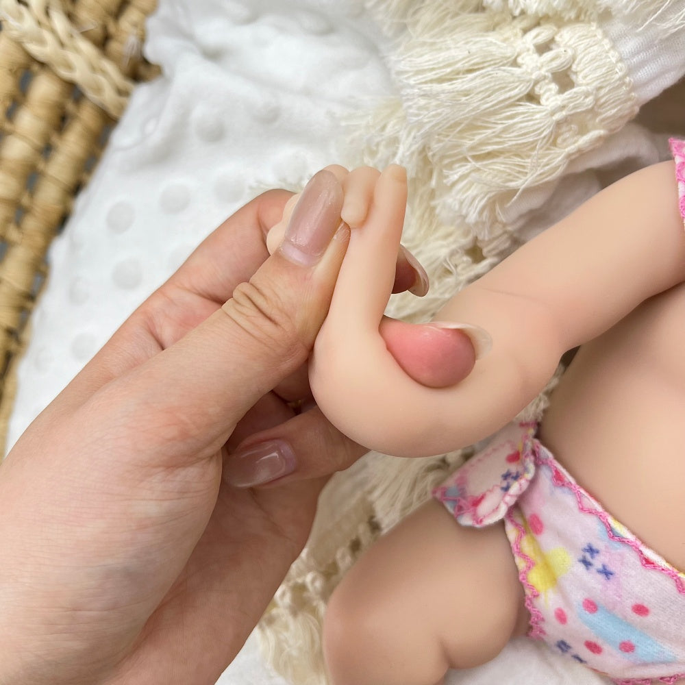 30cm Full Silicone Stretchable Asleep Reborn Doll Girl Peaches
