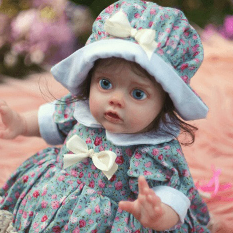 12 Pouces Mignon Doris Cheveux Blonds Courts Yeux Ouverts Bébé Reborn Fille-Flo Fairy Série