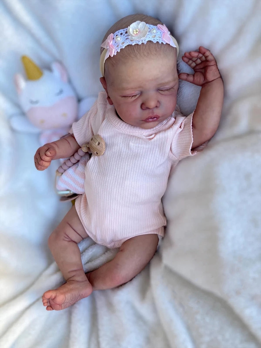 Poupées Reborn Merlin yeux fermés 19 pouces Romy