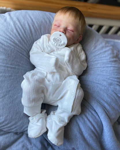 Poupées Reborn aux cheveux blonds et aux yeux fermés de 20 pouces pour garçons - Avril