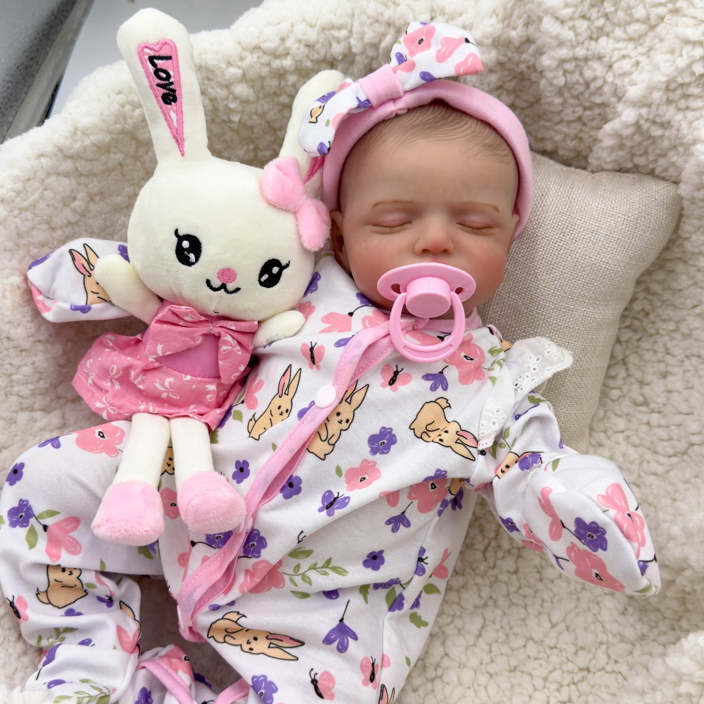 20 Inches Realistic Closed Eyes Rosalie Reborn Doll Girl