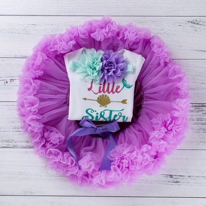 Robe de princesse en voile doux à manches courtes et mignonne ensemble 3 pièces