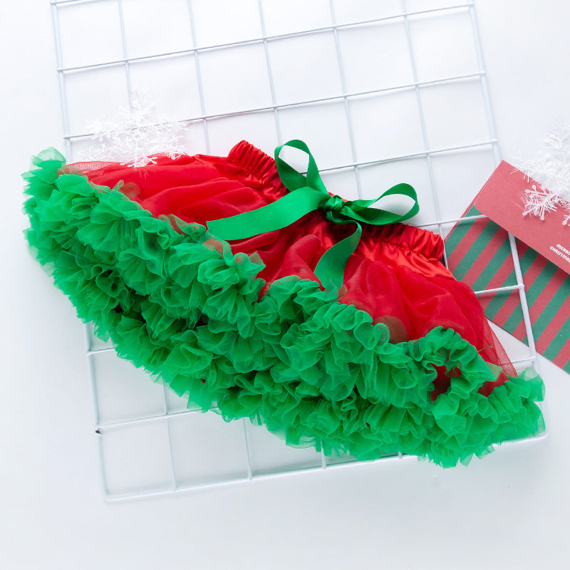 Combinaison pettijupe barboteuse rouge à manches longues couronne d'arbre de noël pour poupées de 20 à 28 pouces