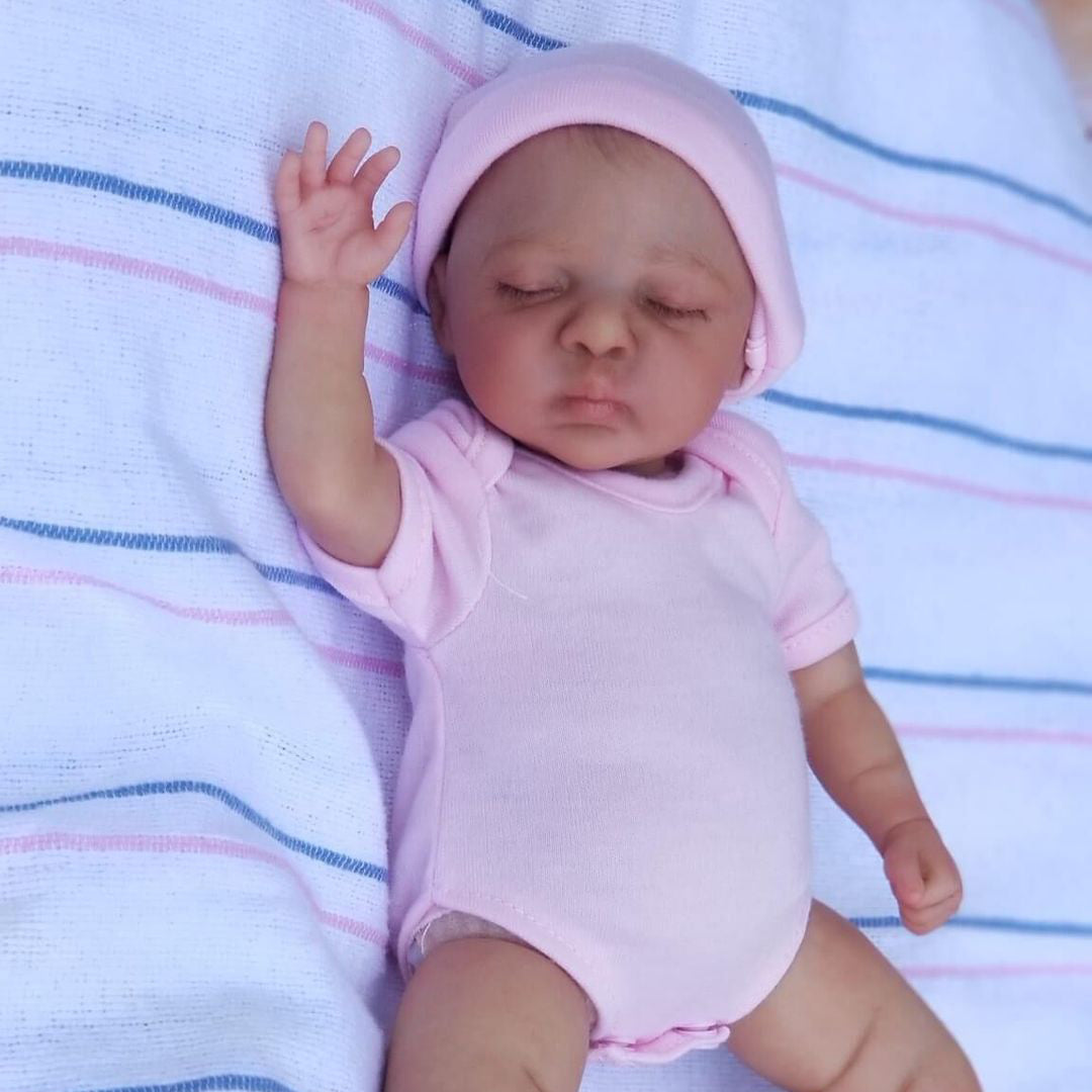 Poupées Reborn au corps en tissu aux yeux fermés de 10 pouces - Luna