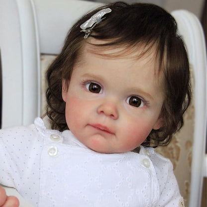 24 Pouces Réaliste Ann Cheveux Bruns Renaître Filles-Maggi