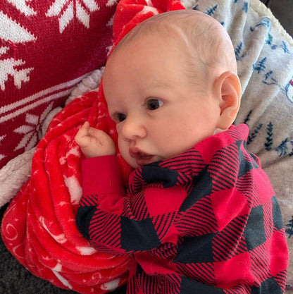 Poupée Reborn aux yeux ouverts de 22 pouces pour filles avec vêtements de Noël - Saskia