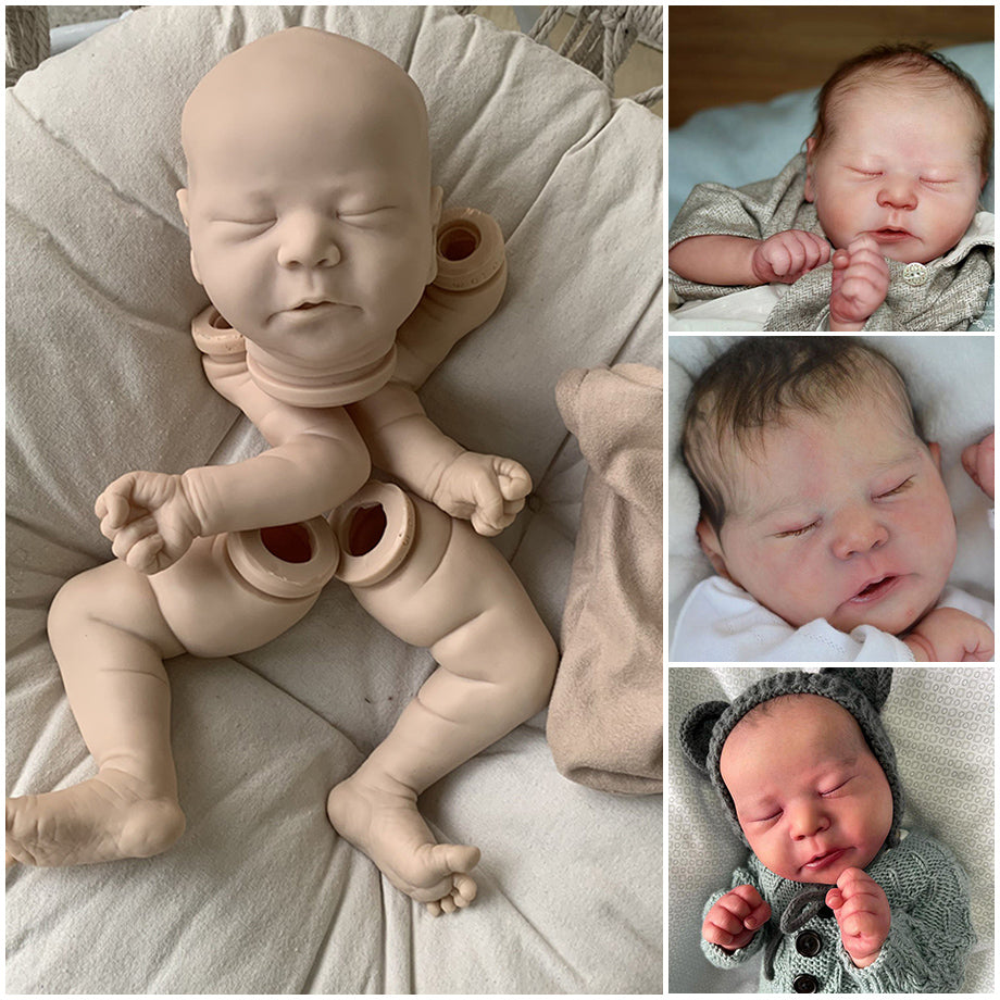 Kit de poupée reborn Chase non peinte yeux fermés 21 pouces