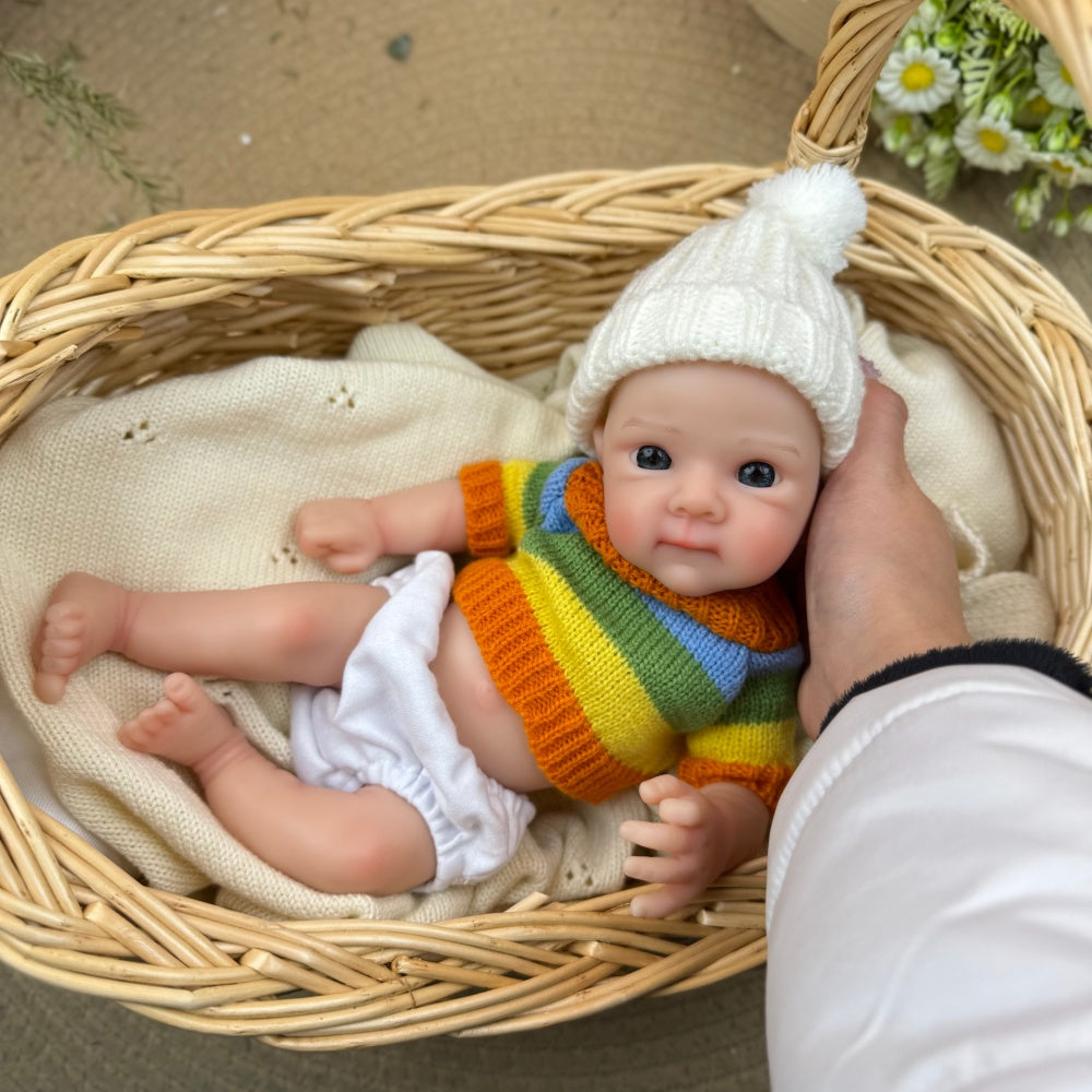 30cm Full Silicone Bettie Reborn Baby Girl in colorful striped sweater