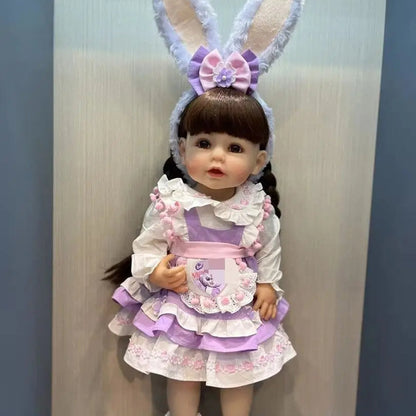 Poupée Reborn fille de 22 pouces avec cheveux longs