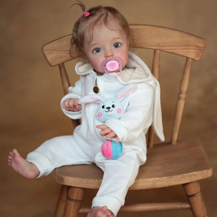 Poupée Reborn Augus 24 pouces avec yeux ouverts et cheveux courts - Suesue