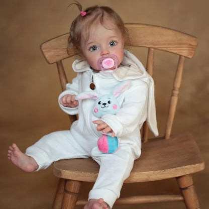 Poupée Reborn Augus 24 pouces avec yeux ouverts et cheveux courts - Suesue