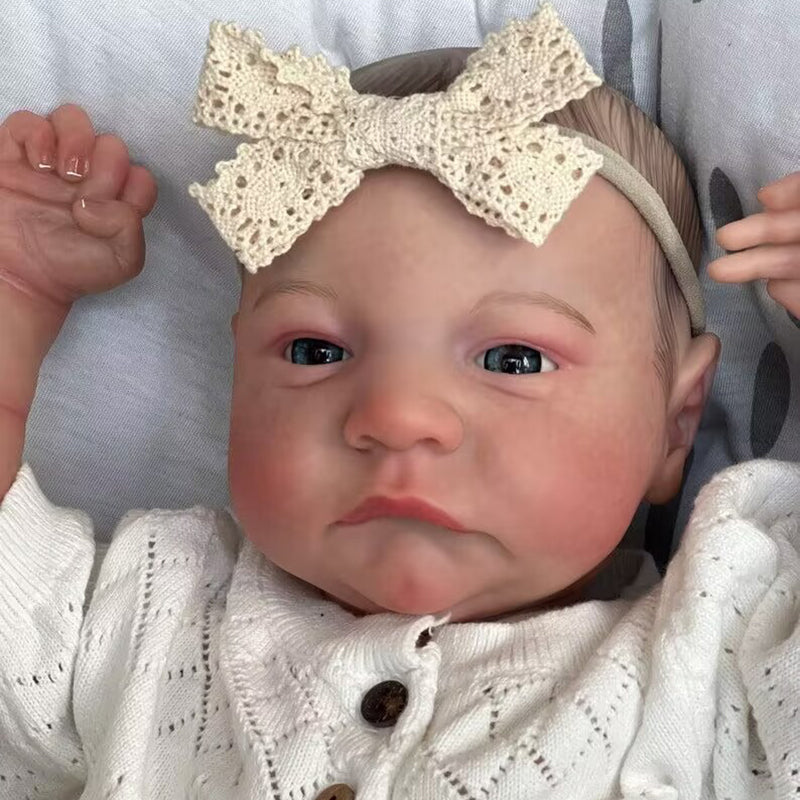 Poupées Reborn de 18 pouces avec les yeux ouverts garçons/filles avec des vêtements blancs-Levi