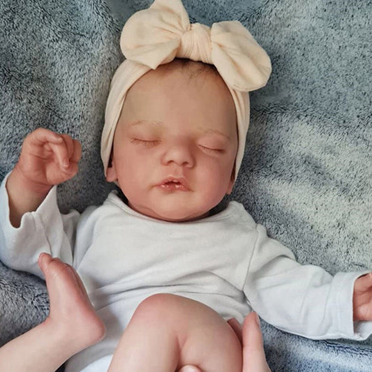 Kenneth Réaliste 19 Pouces Poupée Reborn Fille Endormi - Série Sam