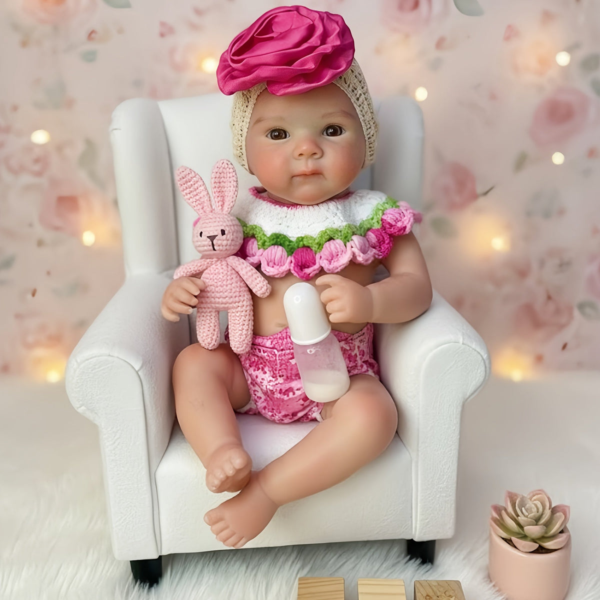 30cm Full Silicone Bettie Reborn Baby Girl in Knitted Outfits