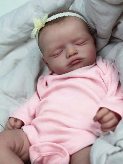 Poupée Reborn Doux Rosalie de 20 pouces fille en vêtements roses