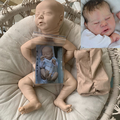Kit de poupée reborn Chase non peinte yeux fermés 21 pouces