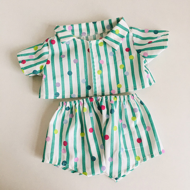 Ensemble 2 pièces chemise à pois et short pour poupées Reborn de 30 cm