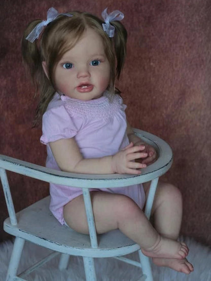 Isabel 24 pouces 60 cm yeux ouverts racine cheveux renaître enfant en bas âge-Lottie